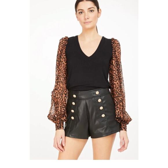 NEW NWT Generation Love Kalani Combo Top Black Leopard size XS - Picture 1 of 9